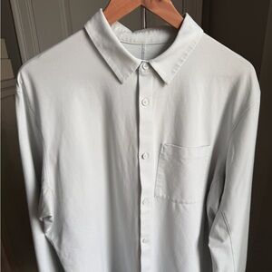 Lululemon Mint Green Button Down Shirt (Small Stain on Inside Back)